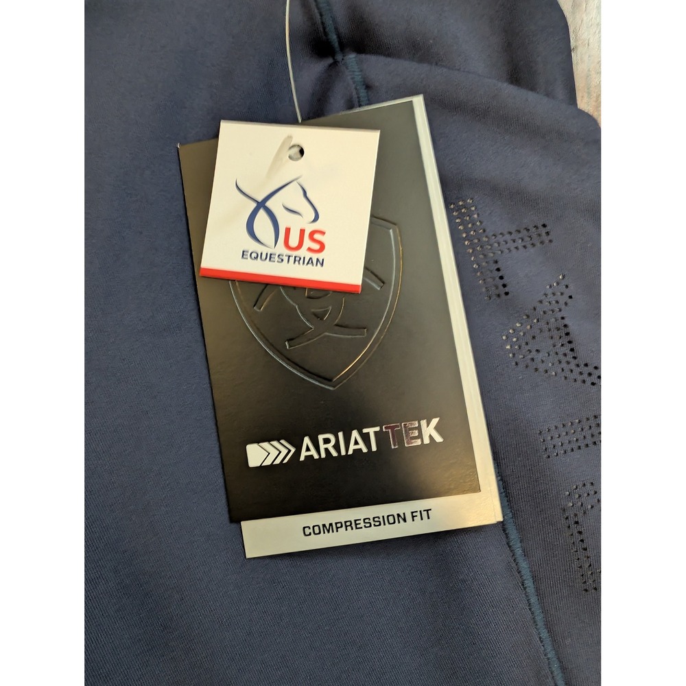 NWT Ariat Horseback Riding Pants Kids Eos 2.0 Knee Patch Tights Navy Youth‎ S 8 - Picture 8 of 10